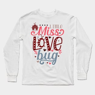 Little Miss Love Bug Valentine's Day Kids Long Sleeve T-Shirt